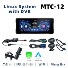 Load image into Gallery viewer, 7.0inch IPS Wireless Motorcycle CarPlay Navigation Android Auto Airplay Motorcycle Wireless Helmet Screen DVR with Dual Bluetooth