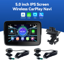 Load image into Gallery viewer, 5inch IPS Screen Portable Motorcycle Navigation Apple CarPlay Android Auto Display Screen Motorcycle Wireless Monitor Bluetooth Waterproof IP67