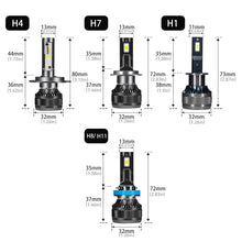 Load image into Gallery viewer, 1PC 200W Car LED Headlight H1 H8 H11 HB3 HB4 9005 9006 H4 H7 LED Lights 6000K 50000LM Auto LED Lamp Turbo Fog Light Bulbs DC 12V