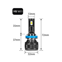 Load image into Gallery viewer, 1PC 200W Car LED Headlight H1 H8 H11 HB3 HB4 9005 9006 H4 H7 LED Lights 6000K 50000LM Auto LED Lamp Turbo Fog Light Bulbs DC 12V