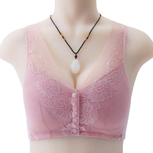Load image into Gallery viewer, Lace Front Button Underwear Comfortable Soft Cotton Cup Vest Type Middle-aged And Elderly Without Underwire Underwear
