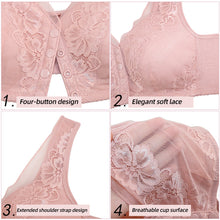 Load image into Gallery viewer, Lace Front Button Underwear Comfortable Soft Cotton Cup Vest Type Middle-aged And Elderly Without Underwire Underwear