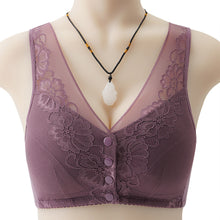 Load image into Gallery viewer, Lace Front Button Underwear Comfortable Soft Cotton Cup Vest Type Middle-aged And Elderly Without Underwire Underwear