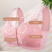Load image into Gallery viewer, Lace Front Button Underwear Comfortable Soft Cotton Cup Vest Type Middle-aged And Elderly Without Underwire Underwear