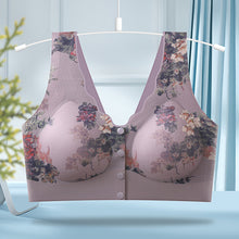 Load image into Gallery viewer, Printed Front Button Middle-aged And Elderly Underwear Lightweight Breathable Anti-sagging Without Underwire Underwear