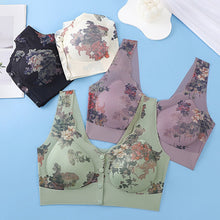 Load image into Gallery viewer, Printed Front Button Middle-aged And Elderly Underwear Lightweight Breathable Anti-sagging Without Underwire Underwear