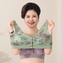 Load image into Gallery viewer, Printed Front Button Middle-aged And Elderly Underwear Lightweight Breathable Anti-sagging Without Underwire Underwear