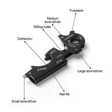 Load image into Gallery viewer, 1PC Outdoor Stainless Steel Keychain Multi-Functional EDC Gadget Portable Screwdriver Bottle Opener Nail File