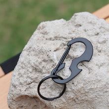 Load image into Gallery viewer, 1PC Multi-Function D-Type Beetle Opener Portable EDC Metal Climbing Button With Key Ring