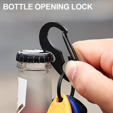 Load image into Gallery viewer, 1PC Multi-Function D-Type Beetle Opener Portable EDC Metal Climbing Button With Key Ring