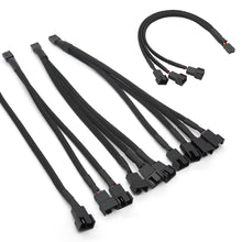 Load image into Gallery viewer, New 4 Pin Pwm Fan Cable 1 To 4/3/2/1 Ways Splitter Black Sleeved 27cm Extension Cable Connector Pwm Extension Cables