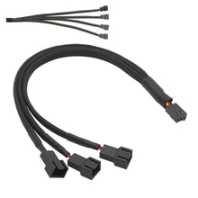 Load image into Gallery viewer, New 4 Pin Pwm Fan Cable 1 To 4/3/2/1 Ways Splitter Black Sleeved 27cm Extension Cable Connector Pwm Extension Cables