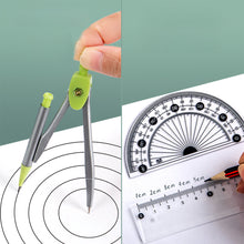 Load image into Gallery viewer, 7pcs Geometric Mathematical Drawing Tool Set Multi-functional Compass Protractor Ruler Eraser