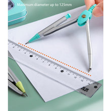 Load image into Gallery viewer, 7pcs Geometric Mathematical Drawing Tool Set Multi-functional Compass Protractor Ruler Eraser