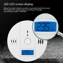 Load image into Gallery viewer, LCD CO Sensor Work Alone Built In 85dB Siren Sound Independent Carbon Monoxide Poisoning Warning Alarm Detector