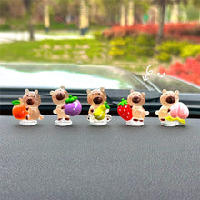 Load image into Gallery viewer, 5Pcs Car Interior Lovely Kapibala Ornament Decoration with Spring Shake Head Decor Double-sided Tape