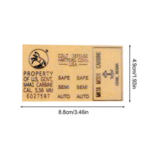 Load image into Gallery viewer, 1PC Multi-Purpose Metal Word Sticker Toy Gun Waterproof Hot Stamping 3D Sticker For AR15 AK47 M4 M16
