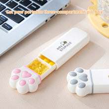 Load image into Gallery viewer, Creative Mini Cat Claw Pill Box Portable Moisture-proof Triple Grid Medicine Box Daily Medication Jewelry Storage Box