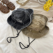 Load image into Gallery viewer, Western Women Cowboy Hats with String Vintage Embroidered Bucket Hats For Female Anti-UV Protection Fisherman Hats Camping Hiking Mountaineering Hats
