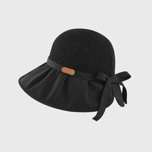 Load image into Gallery viewer, Sun Hat Women's Hollow Breathable Sunshade Hat Adjustable Bow Tie Fisherman Hat Foldable UV Protection Sunscreen Hat Travel Female Gift
