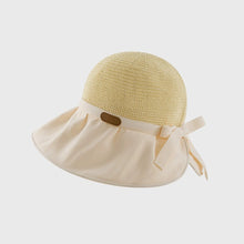 Load image into Gallery viewer, Sun Hat Women's Hollow Breathable Sunshade Hat Adjustable Bow Tie Fisherman Hat Foldable UV Protection Sunscreen Hat Travel Female Gift
