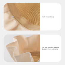 Load image into Gallery viewer, Sun Hat Women's Hollow Breathable Sunshade Hat Adjustable Bow Tie Fisherman Hat Foldable UV Protection Sunscreen Hat Travel Female Gift