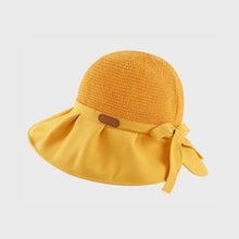 Load image into Gallery viewer, Sun Hat Women's Hollow Breathable Sunshade Hat Adjustable Bow Tie Fisherman Hat Foldable UV Protection Sunscreen Hat Travel Female Gift