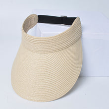 Load image into Gallery viewer, Sun Hat For Women Fashion Wide Brim Straw Hat Empty Top UV Protection Casual Hat Outdoor Sports Sunscreen Visor Hat Ponytail Beach Cap