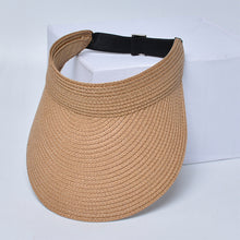 Load image into Gallery viewer, Sun Hat For Women Fashion Wide Brim Straw Hat Empty Top UV Protection Casual Hat Outdoor Sports Sunscreen Visor Hat Ponytail Beach Cap
