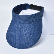 Load image into Gallery viewer, Sun Hat For Women Fashion Wide Brim Straw Hat Empty Top UV Protection Casual Hat Outdoor Sports Sunscreen Visor Hat Ponytail Beach Cap