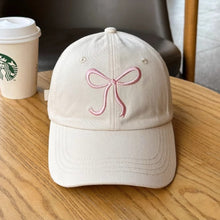 Load image into Gallery viewer, Bowknot Embroidery Baseball Hat For Women Solid Color Sweet Girl Peaked Cap Outdoor Sun Protection Duck Tongue Caps Soft Casual Hat