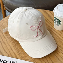 Load image into Gallery viewer, Bowknot Embroidery Baseball Hat For Women Solid Color Sweet Girl Peaked Cap Outdoor Sun Protection Duck Tongue Caps Soft Casual Hat