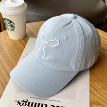 Load image into Gallery viewer, Bowknot Embroidery Baseball Hat For Women Solid Color Sweet Girl Peaked Cap Outdoor Sun Protection Duck Tongue Caps Soft Casual Hat