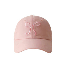 Load image into Gallery viewer, Bowknot Embroidery Baseball Hat For Women Solid Color Sweet Girl Peaked Cap Outdoor Sun Protection Duck Tongue Caps Soft Casual Hat