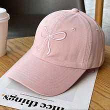 Load image into Gallery viewer, Bowknot Embroidery Baseball Hat For Women Solid Color Sweet Girl Peaked Cap Outdoor Sun Protection Duck Tongue Caps Soft Casual Hat