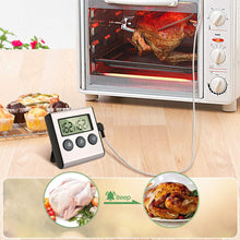 Load image into Gallery viewer, Digital Remote Wireless Food Kitchen Oven Thermometer Probe For BBQ Grill Oven Meat Timer Temperature Manually Set
