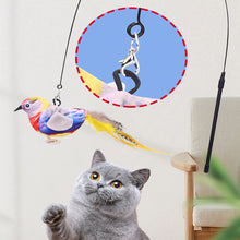 Load image into Gallery viewer, Funny Feather Cat Plush Teaser Wand with Bell Pet Interactive Feather Toys Cat Stick Toy for Kitten Catching Toy Playing Teaser Cat Supplies