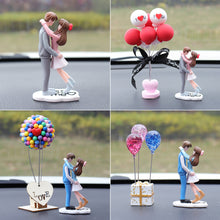 Load image into Gallery viewer, 2Pcs/Set Car Dashboard Doll Creative Couple Crystal Balloon House Ornament Decoration with Bench Auto Interior Accessories for Gift Girl Women