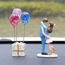 Load image into Gallery viewer, 2Pcs/Set Car Dashboard Doll Creative Couple Crystal Balloon House Ornament Decoration with Bench Auto Interior Accessories for Gift Girl Women