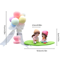 Load image into Gallery viewer, 2Pcs/Set Car Dashboard Doll Creative Little Girls with Balloon Grass Pad Steps Ornament Decoration with Bench Auto Interior Accessories for Gift Girl Women