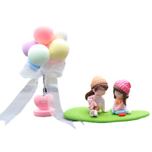 Load image into Gallery viewer, 2Pcs/Set Car Dashboard Doll Creative Little Girls with Balloon Grass Pad Steps Ornament Decoration with Bench Auto Interior Accessories for Gift Girl Women
