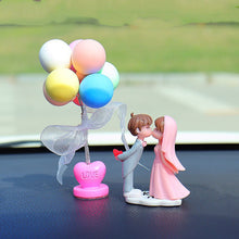 Load image into Gallery viewer, 2Pcs/Set Car Dashboard Doll Lovely Bridegroom and Bride Balloon Pad Ornament Decoration with Bench Auto Interior Accessories for Gift Girl Women