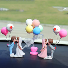 Load image into Gallery viewer, 2Pcs/Set Car Dashboard Doll Lovely Bridegroom and Bride Balloon Pad Ornament Decoration with Bench Auto Interior Accessories for Gift Girl Women
