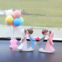 Load image into Gallery viewer, 2Pcs/Set Car Dashboard Doll Lovely Bridegroom and Bride Balloon Pad Ornament Decoration with Bench Auto Interior Accessories for Gift Girl Women