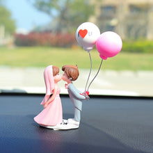 Load image into Gallery viewer, 2Pcs/Set Car Dashboard Doll Lovely Bridegroom and Bride Balloon Pad Ornament Decoration with Bench Auto Interior Accessories for Gift Girl Women