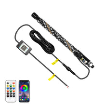 Load image into Gallery viewer, 30cm/1ft Remote Control LED Whip Lights Colorful Flagpole Antenna Whips for UTV ATV Off Road Truck Sand Buggy Dune RZR