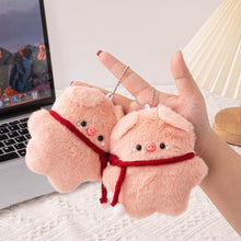 Load image into Gallery viewer, Cute Glasses Pig Scarf Bib Pig Cartoon Keychain Pendant Soft Doll Bag Plush Ornament Doll Keyring Pendant Gift