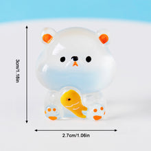 Load image into Gallery viewer, Micro Landscape Creative Cute Hair Luminous Fish Eating Bear Animal Doll Decoration Accessories Car Desktop Small Ornament