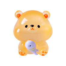Load image into Gallery viewer, Micro Landscape Creative Cute Hair Luminous Fish Eating Bear Animal Doll Decoration Accessories Car Desktop Small Ornament