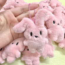 Load image into Gallery viewer, Soft Curved Eared Rabbit Sweetheart Pink Rabbit Keychain Cute Sweet Plush Backpack Daily Outfit Pendant Gift Accessories